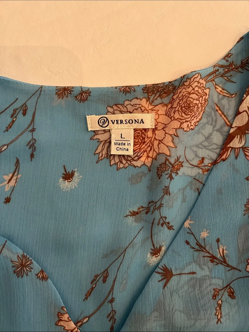 Versona Blue Floral Tiered Dress - Picture 2 of 6